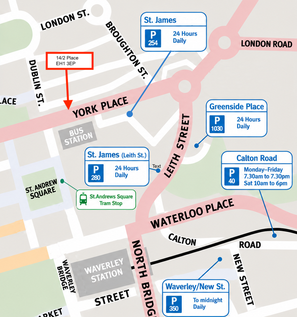 Central Edinburgh location map